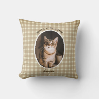 Beste kattenmoeder ooit aangepaste grappige leuke  kussen