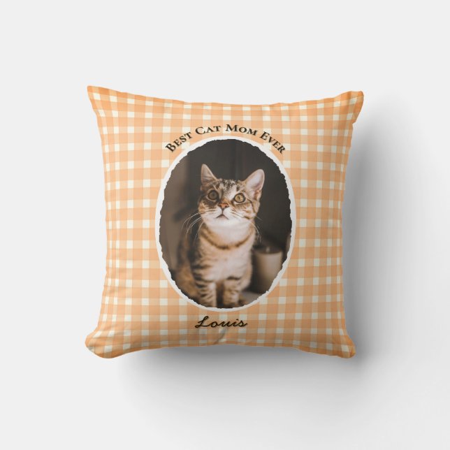 Beste kattenmoeder ooit Aangepaste grappige leuke  Kussen (Voorkant)