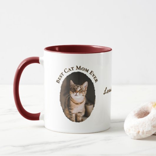 Beste kattenmoeder ooit Aangepaste grappige leuke  Mok (Met donut)