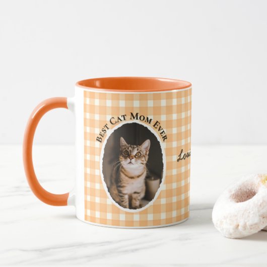 Beste kattenmoeder ooit Aangepaste grappige leuke Mok (Met donut)
