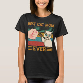 Beste kattenmoeder ooit grappige vintage Siamese k T-shirt