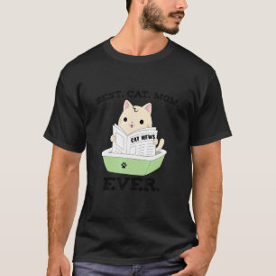 Beste Kattenmoeder Ooit Kat Leest de Krant T-shirt