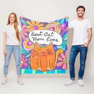 Beste kattenmoeder ooit Kattenliefhebber Cadeau vo Fleece Deken