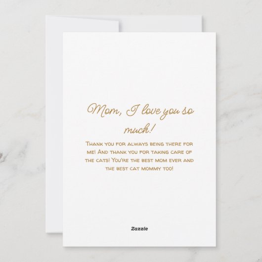 Beste kattenmoeder ooit Kitten Illustratie Moederd Feestdagenkaart (Achterkant)