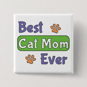 Beste kattenmoeder ooit vierkante button 5,1 cm