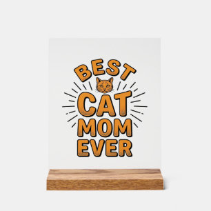 Beste kattenmoeder ooit vintage graveerontwerp_1 acryl bord