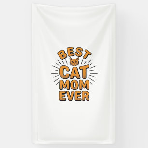 Beste kattenmoeder ooit vintage graveerontwerp_1 spandoek