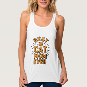 Beste kattenmoeder ooit vintage graveerontwerp_1 tanktop
