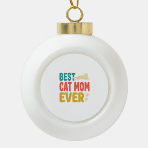 Beste kattenmoeder ooit vintage kattenliefhebber o keramische bal ornament