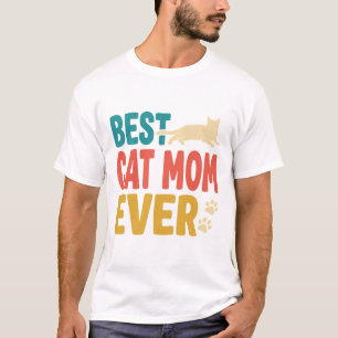 Beste kattenmoeder ooit vintage kattenliefhebber o t-shirt