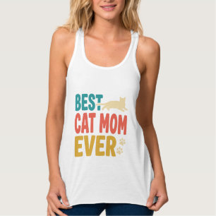 Beste kattenmoeder ooit vintage kattenliefhebber o tanktop