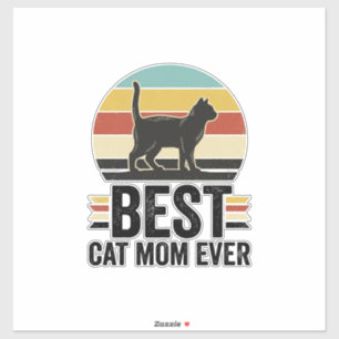 Beste Kattenmoeder Ooit Vintage Zwarte Kat Retro D Sticker