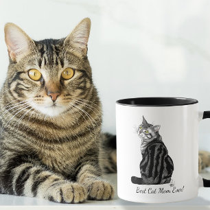 Beste kattenmoeder ooit Zilveren tabby Moederdag Mok