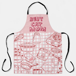 "Beste Kattenmoeder" Rood & Roze Schort