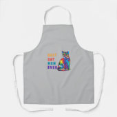 Beste kattenmoeder sms-meerkleurige kattenliefhebb schort (Voorkant)