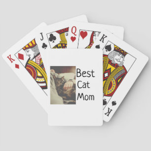 Beste kattenmoeder vader voeg kattenfoto naam cade pokerkaarten