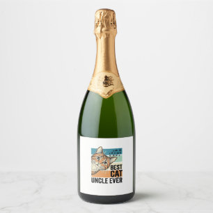 Beste kattenoom ooit vintage kattenliefhebber ontw sparkling wijnetiket