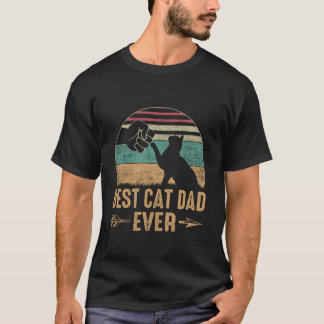 Beste kattenvader ooit Funny Retro Kitten Papa Dad T-shirt