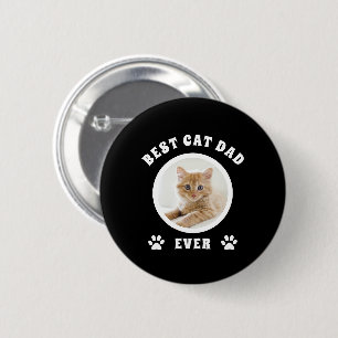 Beste kattenvader ooit Gepersonaliseerde foto Ronde Button 5,7 Cm