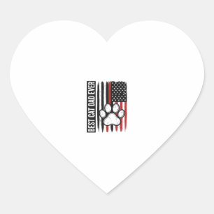 Beste kattenvader ooit Patriotisch poot vlagontwer Hart Sticker