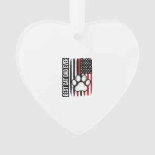 Beste kattenvader ooit Patriotisch poot vlagontwer Ornament