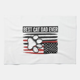 Beste kattenvader ooit Patriotisch poot vlagontwer Theedoek