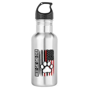 Beste kattenvader ooit Patriotisch poot vlagontwer Waterfles