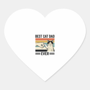 Beste kattenvader ooit retro katten vuist shirt_1 hart sticker