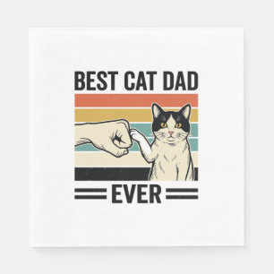 Beste kattenvader ooit retro katten vuist shirt_1 servet