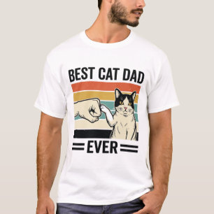 Beste kattenvader ooit retro katten vuist shirt_1 t-shirt