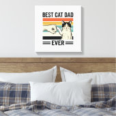 Beste kattenvader ooit Retro katten vuistbump shir Canvas Afdruk (Insitu (Slaapkamer))