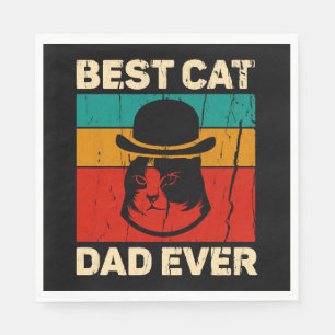 Beste kattenvader ooit Vaderdag cadeau Servet