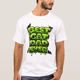 Beste kattenvader ooit, vetgedrukte 3D-slijm kat o T-shirt