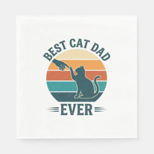 Beste kattenvader ooit vintage kat shirt ontwerp_1 servet