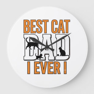 Beste kattenvader ooit vintage kat vader shirt ont grote klok