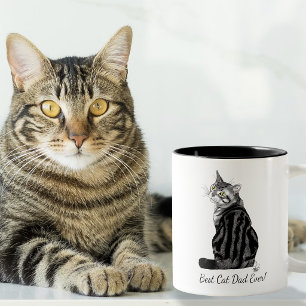 Beste kattenvader ooit Zilver Tabby Vaderdag Tweekleurige Koffiemok