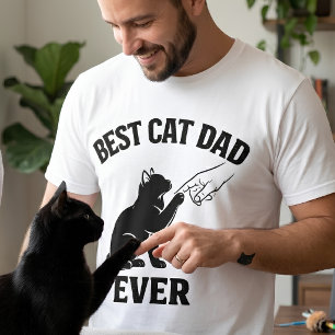 Beste Kattenvader Ooit Zwarte Kat & Vinger Tikken T-shirt