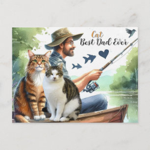 Beste kattenvader vissen vakantie ansichtkaart feestdagenkaart