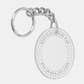 Beste kattevader, foto van Par Classic Eenvoudige  Sleutelhanger (Voorkant Links)