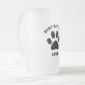 Beste kattevader ooit aangepaste tekst op maat matglas bierpul (Voorkant links)