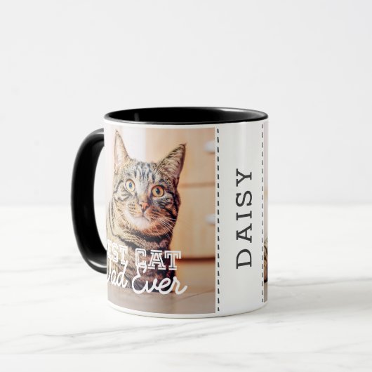 Beste kattevader ooit Moderne Aangepaste Foto en K Mok (Voorkant links)