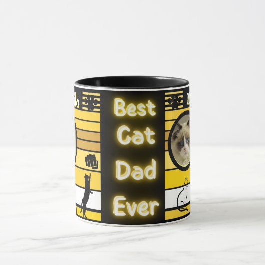 Beste kattevader ooit Moderne Aangepaste Foto en K Mok (Midden)