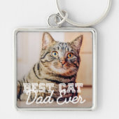 Beste kattevader ooit Moderne aangepaste foto Sleutelhanger (Voorkant)