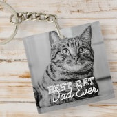 Beste kattevader ooit Moderne aangepaste foto Sleutelhanger