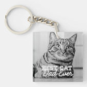 Beste kattevader ooit Moderne aangepaste foto Sleutelhanger (Voorkant)