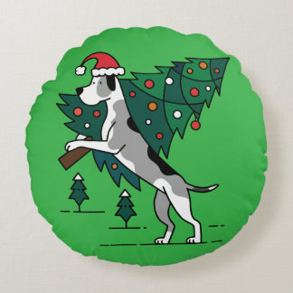 Beste Kerst helper: Je Great Dane Rond Kussen