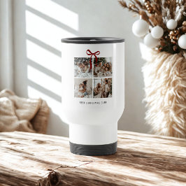 Beste kerst ooit familie foto collage cadeau reisbeker