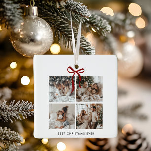 Beste kerst ooit foto-collage Familiegeschenk Keramisch Ornament