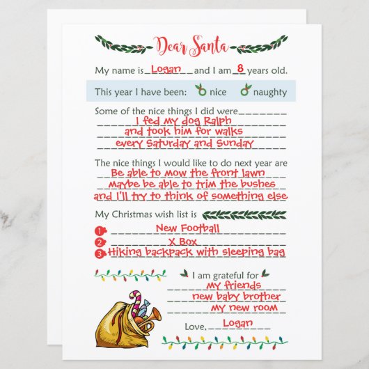 Beste kerstbrief (Voorkant / Achterkant)