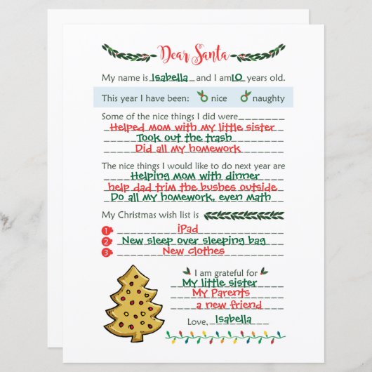 Beste kerstbrief (Voorkant / Achterkant)